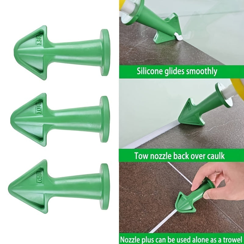 3/6pcs Premium Silicone Caulk Nozzle Applicator Kit - Easy-to-Use Scraper Tool for Floor Cleaning, Tile, Brick Joint, and Dirt Removal - Durable Epoxy Piston Accessory for Sealant and Grout Applications