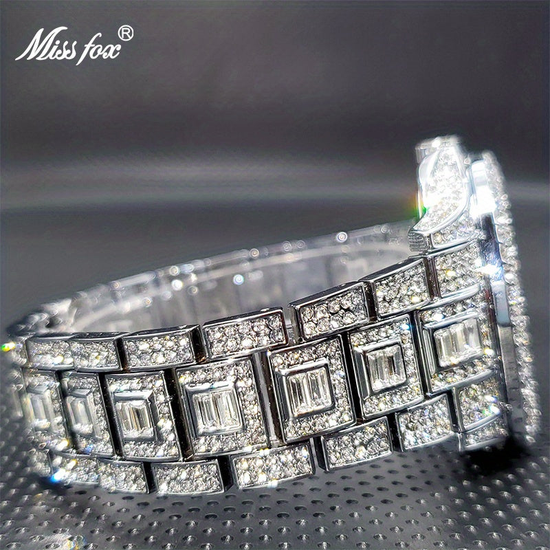 MISSFOX Fashion Faux Diamond Watches, Arabic Number Waterproof Quartz Watches For Men And Women