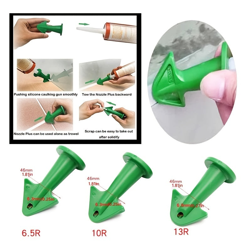 3/6pcs Premium Silicone Caulk Nozzle Applicator Kit - Easy-to-Use Scraper Tool for Floor Cleaning, Tile, Brick Joint, and Dirt Removal - Durable Epoxy Piston Accessory for Sealant and Grout Applications