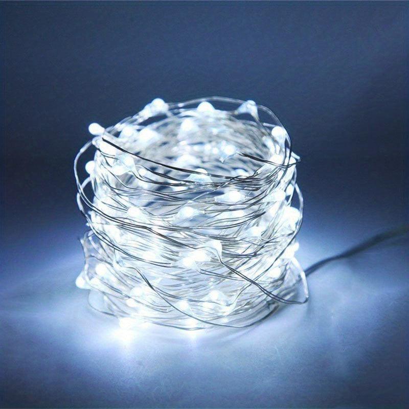 1pc Creative Fairy String Lights - 1m10/2m20/3m30/5m50/10m100LED, Multi-Scene Decorations for Bedroom, Party, Wedding, Outdoor Camping, Hiking, Christmas, Halloween, Gifts for Mom, Mother's Day, Ramadan, Valentine's Day