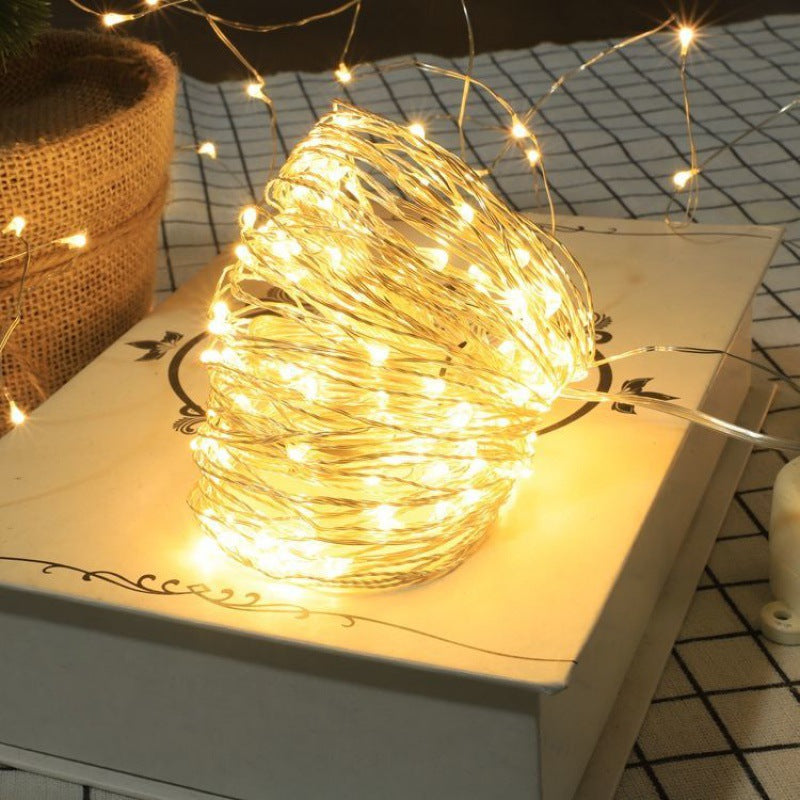 1pc Creative Fairy String Lights - 1m10/2m20/3m30/5m50/10m100LED, Multi-Scene Decorations for Bedroom, Party, Wedding, Outdoor Camping, Hiking, Christmas, Halloween, Gifts for Mom, Mother's Day, Ramadan, Valentine's Day