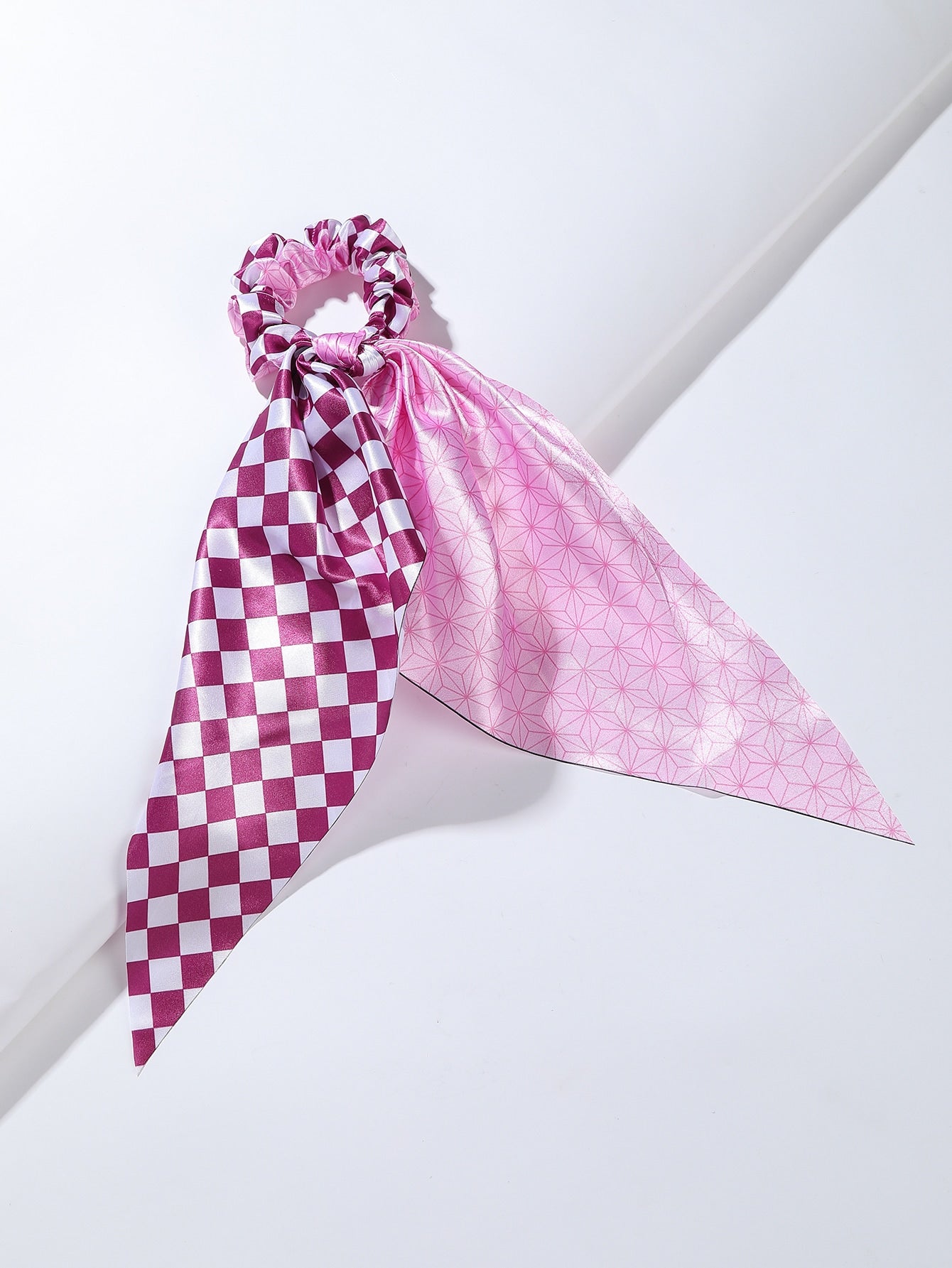 4pcs Adorable Japanese Anime Cartoon Printed Fabric Bowknot Hair Scarves with Elastic Hair Ties for Women - Soft, Comfortable, and Easy to Wear Ponytail Holders for Various Hairstyles - Cute Hair Accessories for Anime Fans