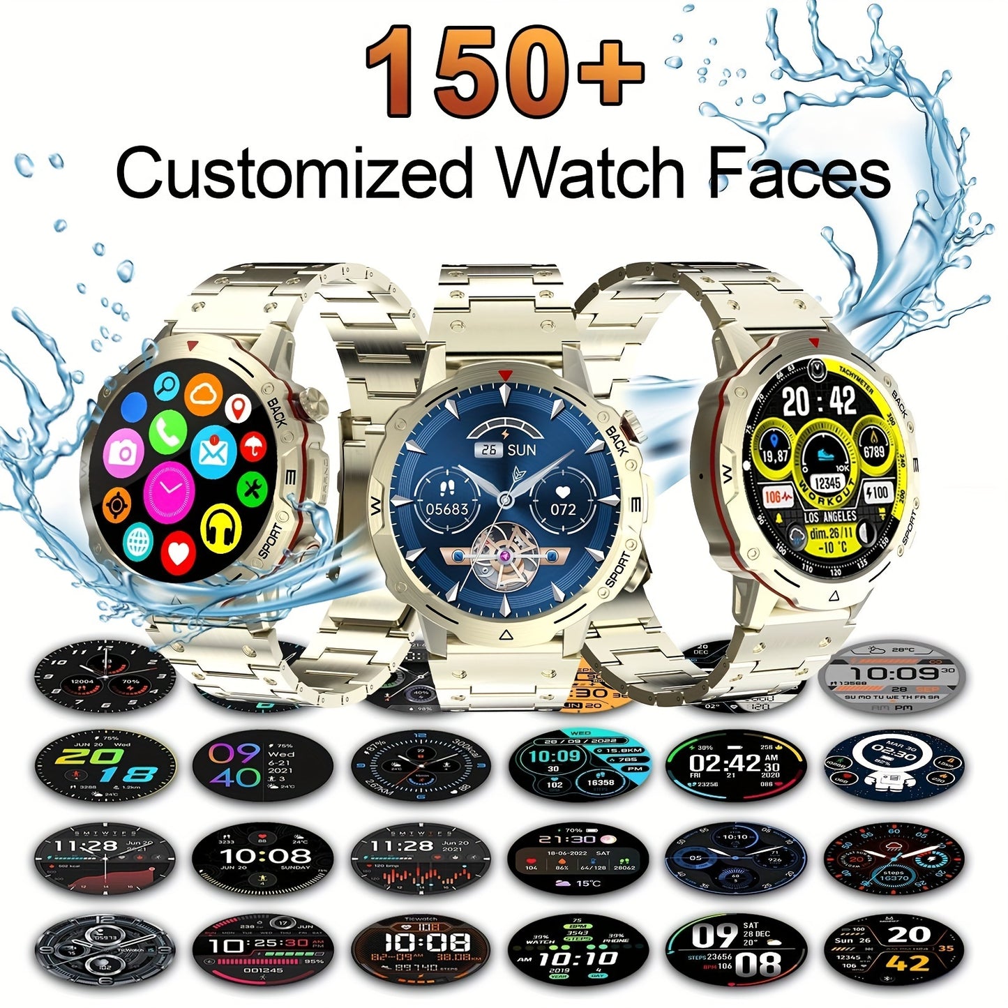 Smart Watches For Men, Military Tactical Style Watch For Make And Answer Call, 1.39'' Fitness Tracker With 100+ Sports Modes, Smart Watch For Android IOS With 24 Hours Health Monitor