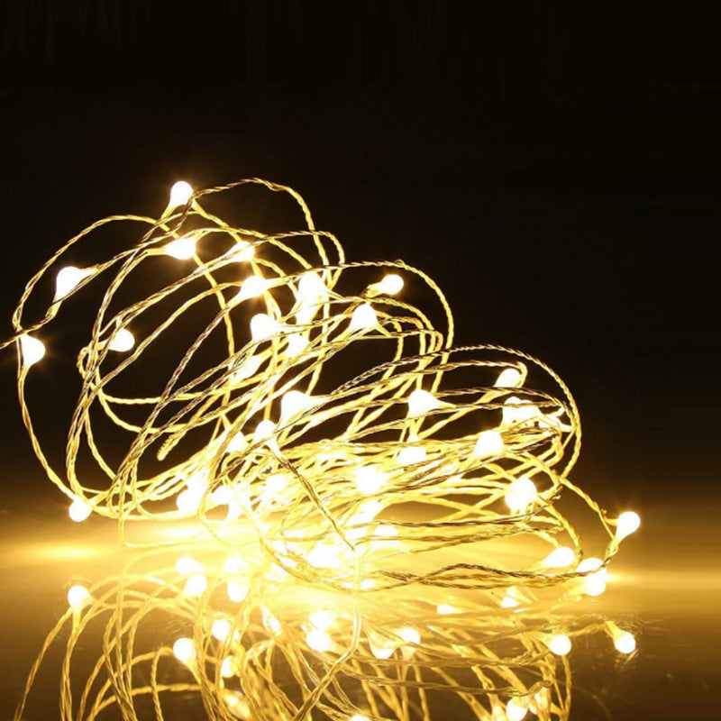 1pc Creative Fairy String Lights - 1m10/2m20/3m30/5m50/10m100LED, Multi-Scene Decorations for Bedroom, Party, Wedding, Outdoor Camping, Hiking, Christmas, Halloween, Gifts for Mom, Mother's Day, Ramadan, Valentine's Day