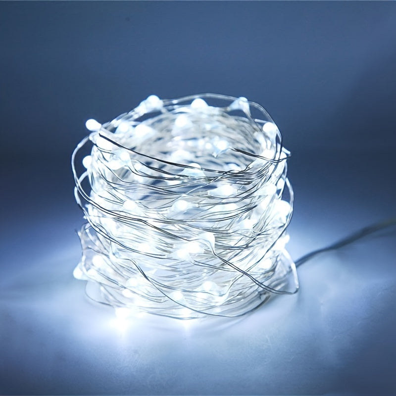 1pc Creative Fairy String Lights - 1m10/2m20/3m30/5m50/10m100LED, Multi-Scene Decorations for Bedroom, Party, Wedding, Outdoor Camping, Hiking, Christmas, Halloween, Gifts for Mom, Mother's Day, Ramadan, Valentine's Day