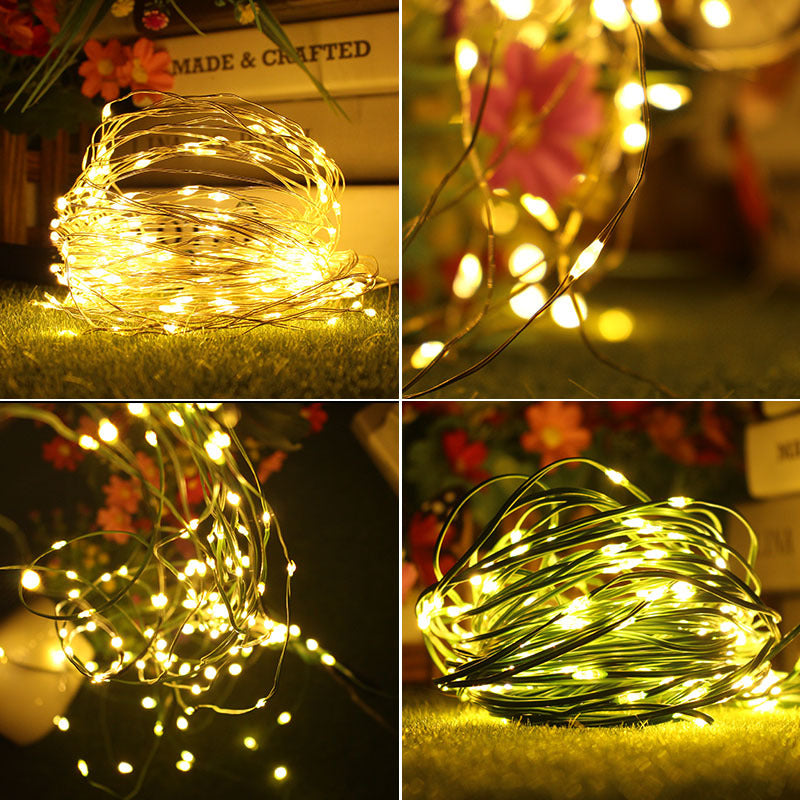 1pc Creative Fairy String Lights - 1m10/2m20/3m30/5m50/10m100LED, Multi-Scene Decorations for Bedroom, Party, Wedding, Outdoor Camping, Hiking, Christmas, Halloween, Gifts for Mom, Mother's Day, Ramadan, Valentine's Day