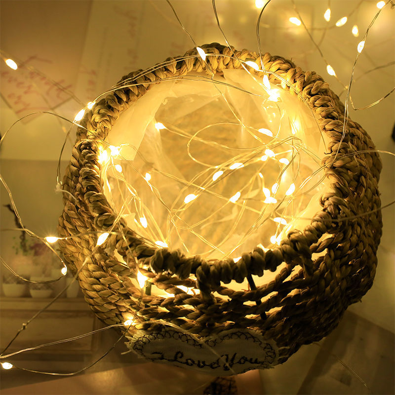 1pc Creative Fairy String Lights - 1m10/2m20/3m30/5m50/10m100LED, Multi-Scene Decorations for Bedroom, Party, Wedding, Outdoor Camping, Hiking, Christmas, Halloween, Gifts for Mom, Mother's Day, Ramadan, Valentine's Day