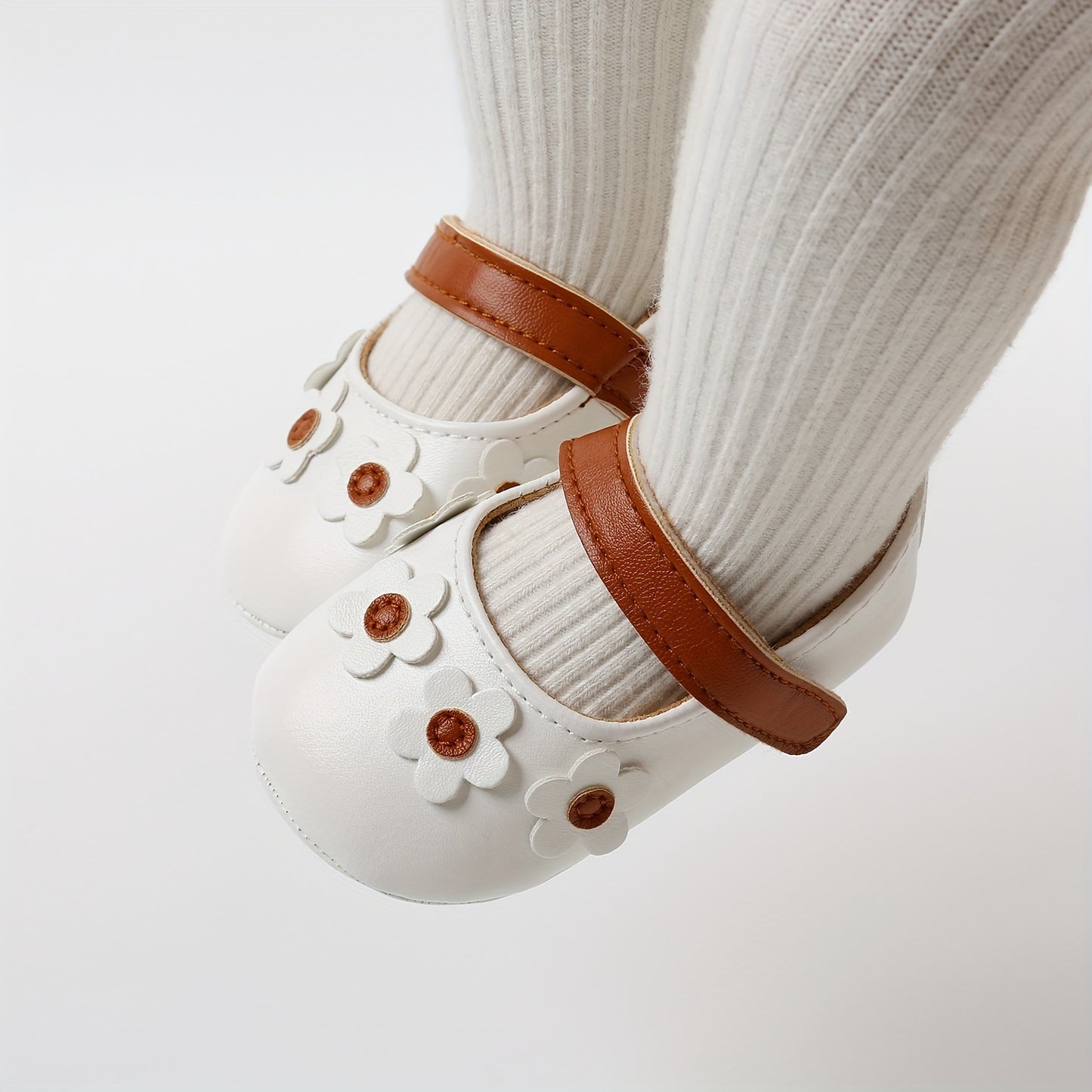 Baby Girls Mary Jane Flats With Bowknot Non Slip Soft Sole Newborn Infant Toddler First Walker Crib Dress Shoes