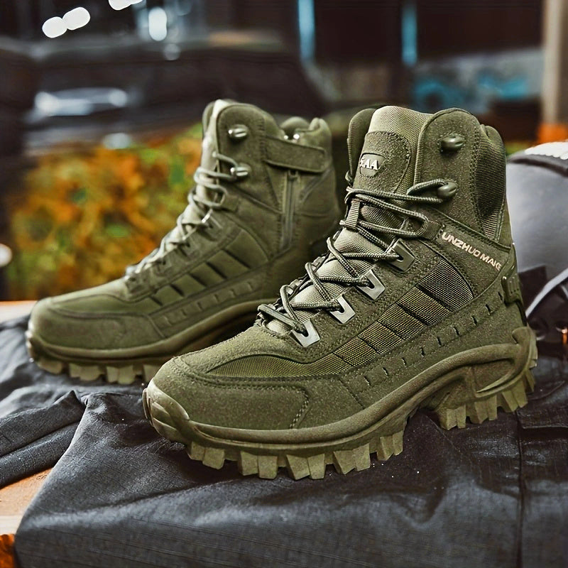 Mens Premium Suede Hiking Boots - Ultra-Durable, Anti-Skid Traction, Pillow Comfort - Perfect for Excursions, Trekking, and Hunting Adventures