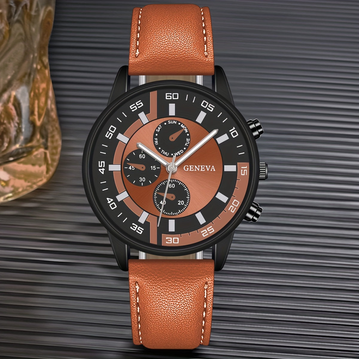 Men's Watch Business Man Wristwatch Leather Watches for Men Quartz Watches Fashion Men Clock Valentine's Day Festival Gift