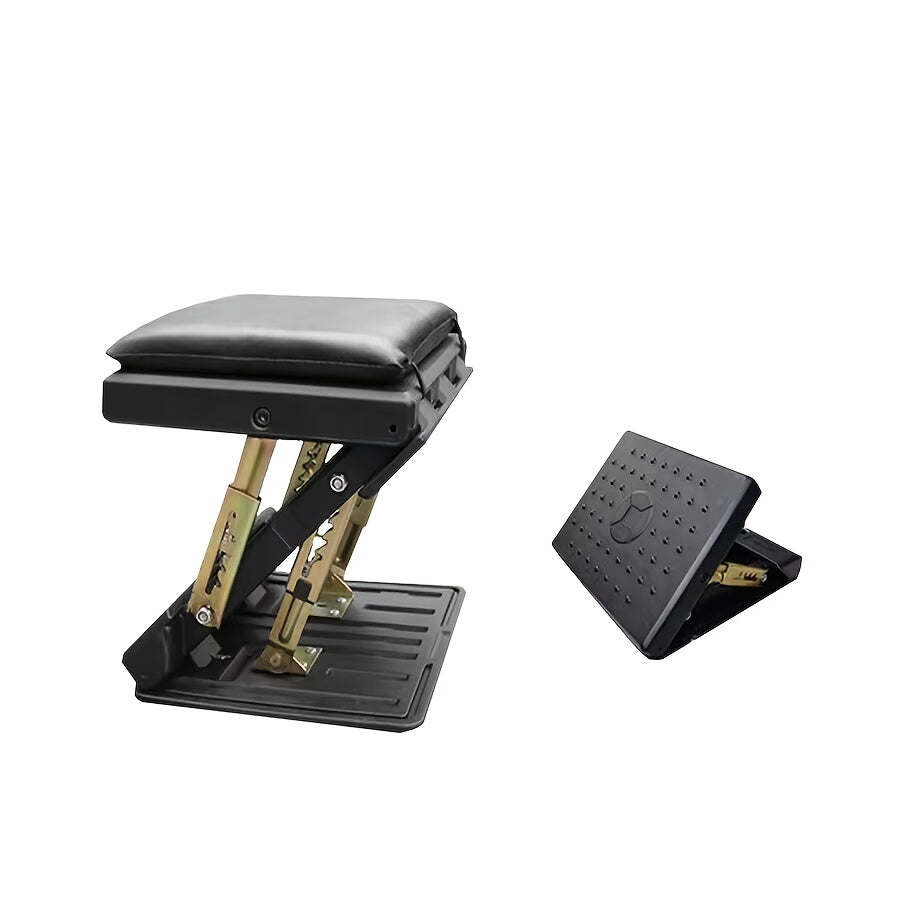 Ergonomic Adjustable Footrest - Height Customizable, Tilt Function, Breathable Mesh, Sturdy Construction, Perfect for Office, Home, and Gaming Use