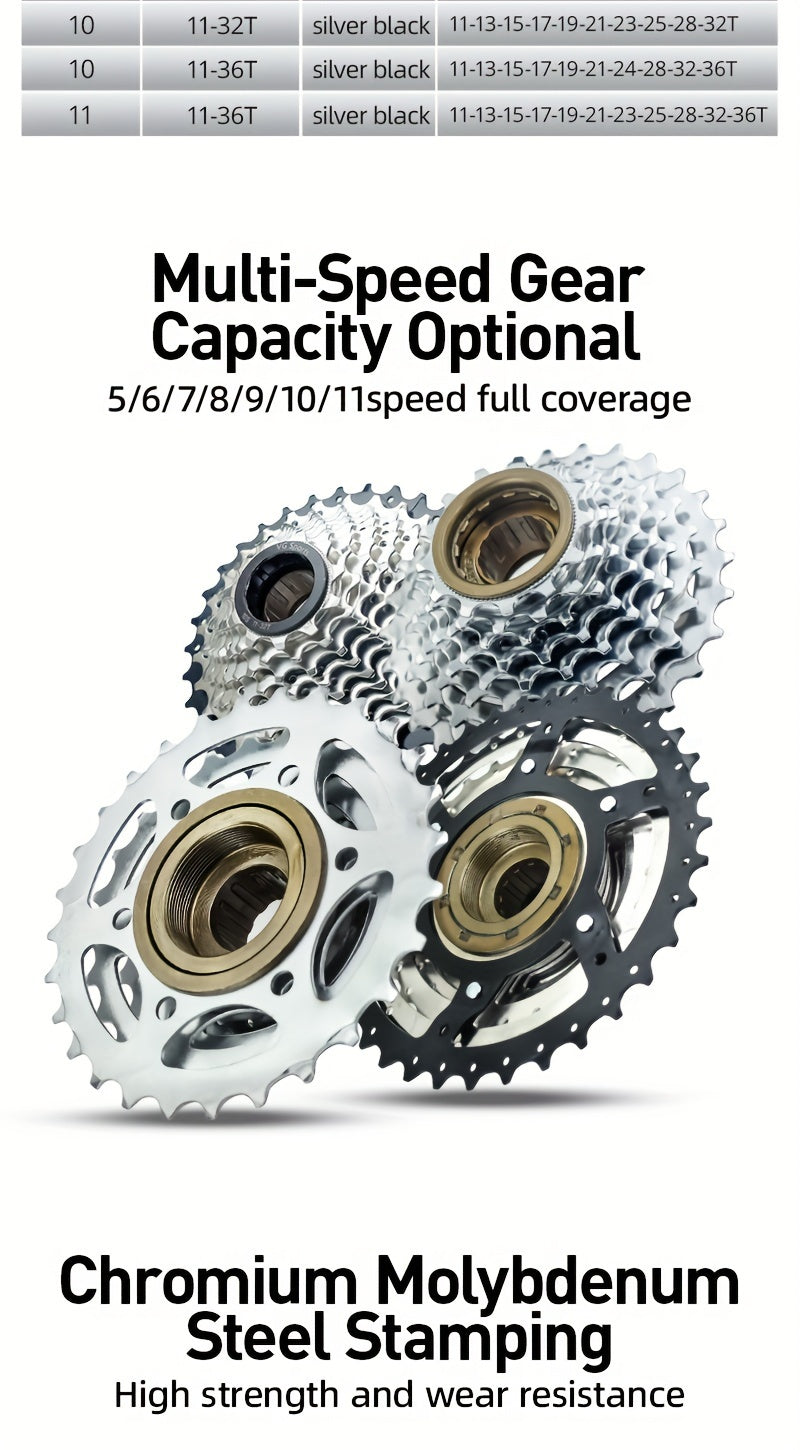 High-Performance Bicycle Freewheel with Smooth Shifting - Compatible with Rotating Bisiklet Hub - Choose from 5 to 11 Speeds and 14-36T Gear Range