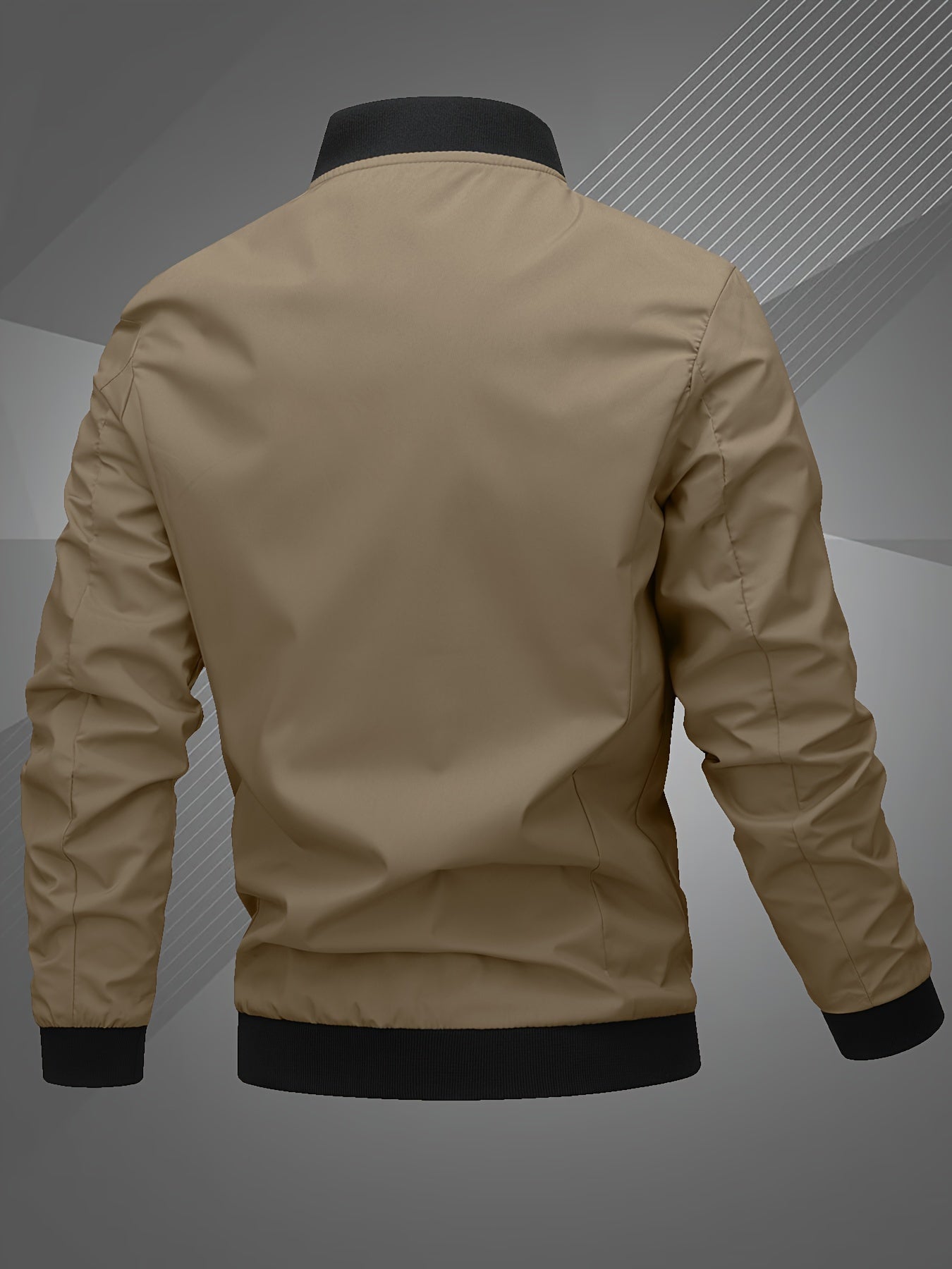 Men'S Letter Embroidered Casual Bomber Jacket