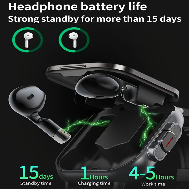 Smart Earphone Watches for Men And Women Support Wireless Calls, Custom Dial Switching, Multiple Sports Modes, Calendar Calculator, Mini Games, Etc. Holiday Gifts for Men And Women, Christmas Gifts