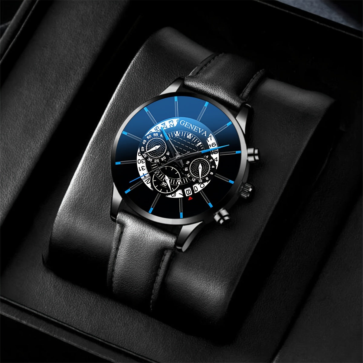 3pcs/set, Stylish Men's Watch, Glasses and Perfume Gift Box Set - Trendy Accessories for Him - Perfect Present for Father, Boyfriend or Husband