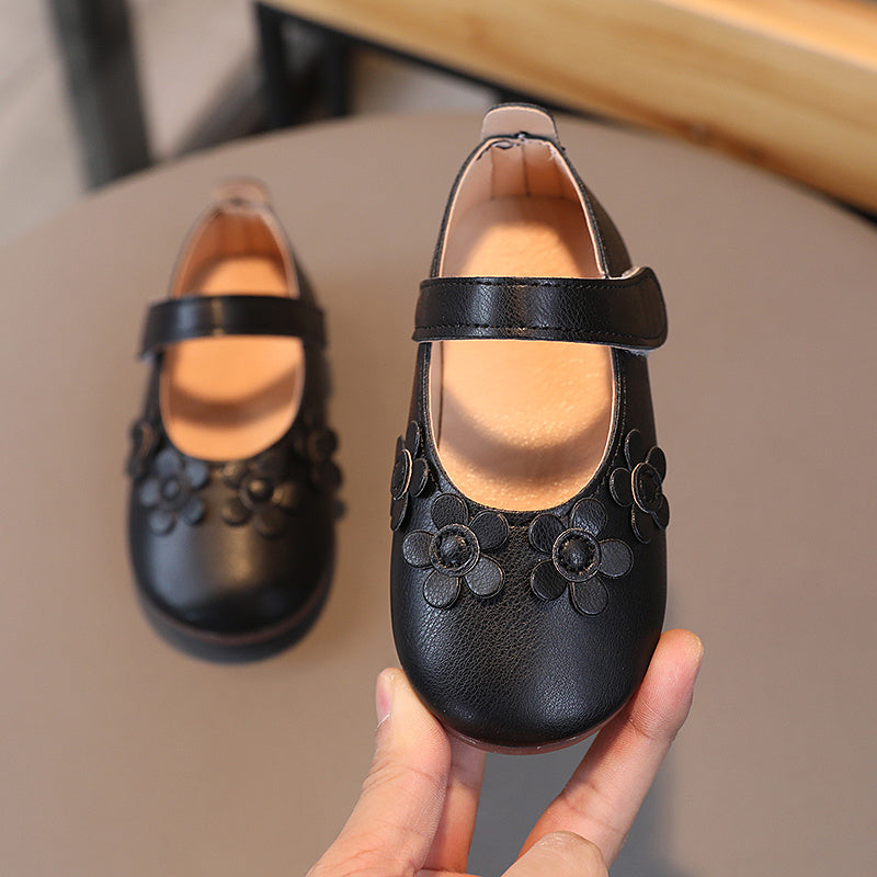 3D Floral Mary Jane Flats - Ultra-Soft, Slip-Resistant, Lightweight, Breathable, Easy-On Shoes for Girls - Comfortable and Stylish Footwear
