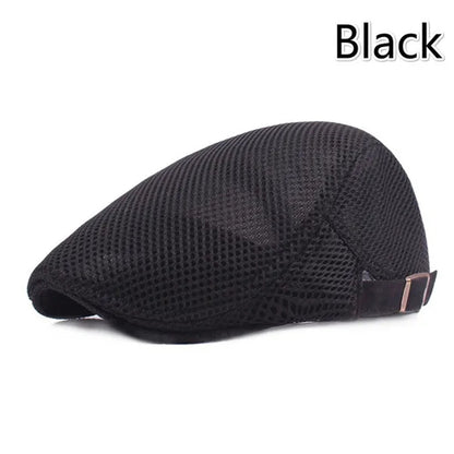 1pc 8 Colors Men Cabbie Flat Cap Breathable Mesh Summer Hat Adjustable News Beret Ivy Cap, Ideal Choice for Gifts