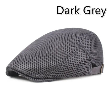 1pc 8 Colors Men Cabbie Flat Cap Breathable Mesh Summer Hat Adjustable News Beret Ivy Cap, Ideal Choice for Gifts