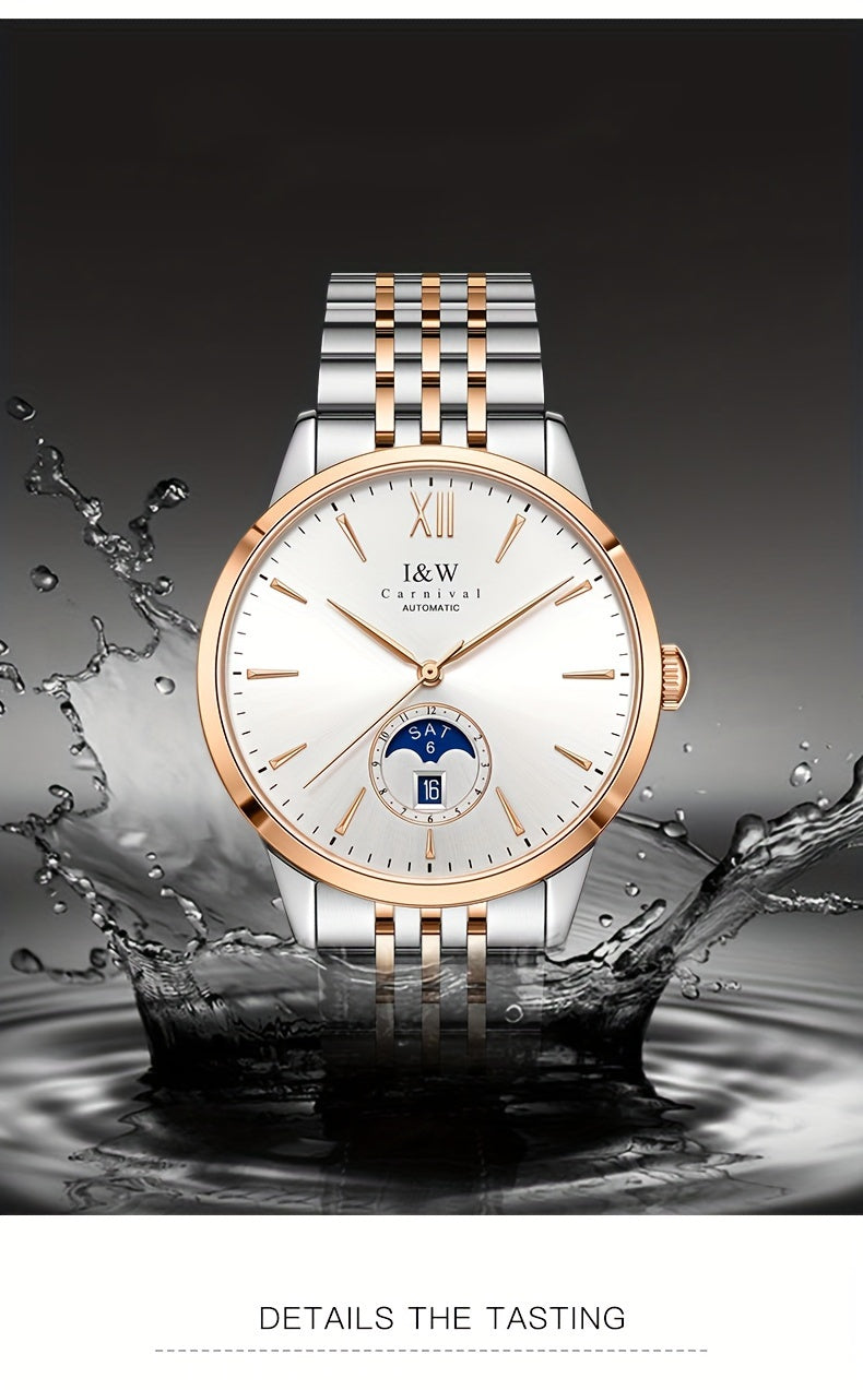 Carnival high-end brand mechanical watches for men stainless steel sapphire mirror fashion sports watches for men holiday gifts