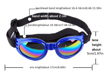 Stylish UV Protection Dog Shades - Adjustable Head Strap, Scratch-Resistant Lenses, Safe and Fashionable Eye Care for Pets - Ideal for Outdoor Activities and Travel