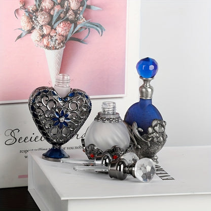 Unique Glass Empty Perfume Bottles - Dolphin and Red Cardinal Bird Designs, Valentines Day Gift Ideas, Collectible Decorative Containers with Lid