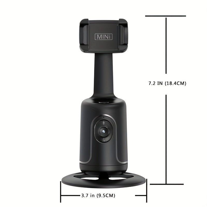 [HKXYK 360° Tripod] HKXYK 360° Rotating Face Tracking Tripod for Phone | Smart Vlogging & Streaming Holder with Rechargeable Battery, Stable Phone Mount for Live Videos, Outdoor Photography, Travel Vlogging, Modern Design,