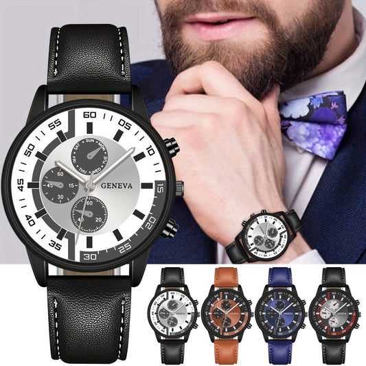 Men's Watch Business Man Wristwatch Leather Watches for Men Quartz Watches Fashion Men Clock Valentine's Day Festival Gift