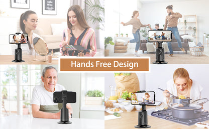 [HKXYK 360° Tripod] HKXYK 360° Rotating Face Tracking Tripod for Phone | Smart Vlogging & Streaming Holder with Rechargeable Battery, Stable Phone Mount for Live Videos, Outdoor Photography, Travel Vlogging, Modern Design,