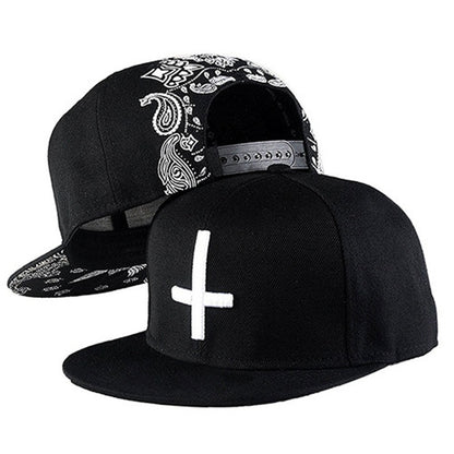 Casual Fashion Creative Black Adjustable Hip Hop Cross Men's Baseball Cap