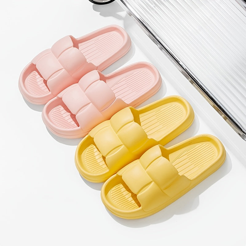 Soft & Silent EVA Slippers: Quick-Drying, Anti-Skid, Stylish Striped Design for Indoor/Outdoor Comfort