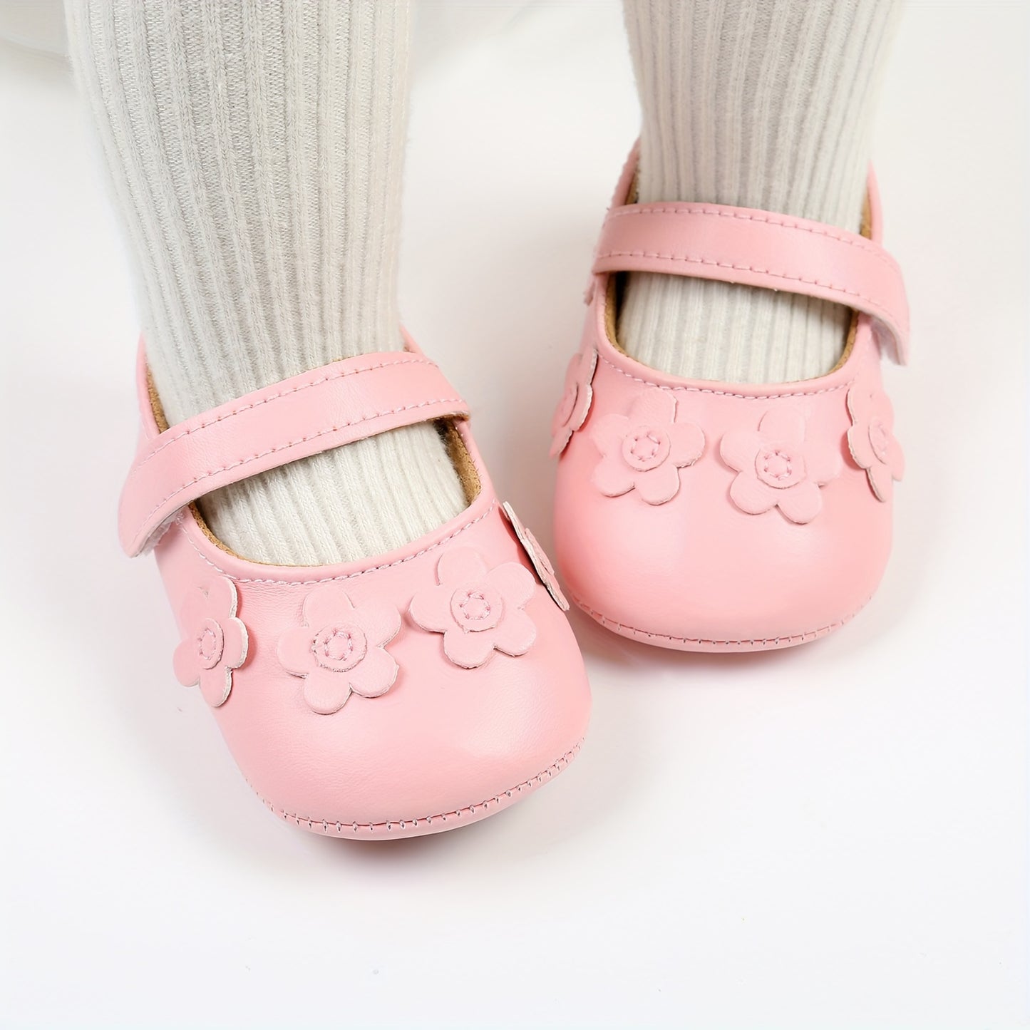 Baby Girls Mary Jane Flats With Bowknot Non Slip Soft Sole Newborn Infant Toddler First Walker Crib Dress Shoes
