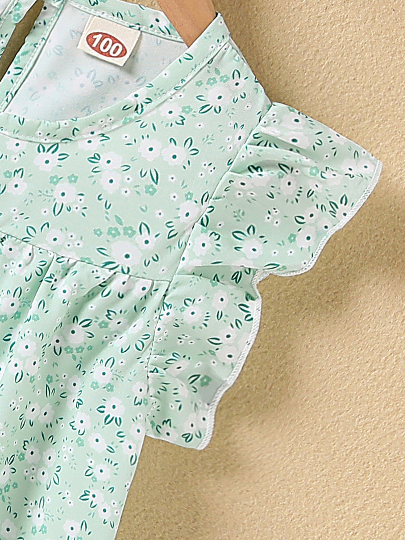 Girls' Summer Floral Princess Sundress - Sleeveless, Easy-Care, Elegant Crew Neck with Flared Hem