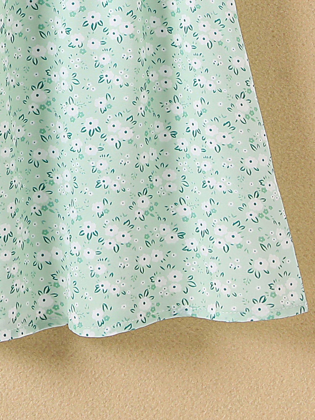 Girls' Summer Floral Princess Sundress - Sleeveless, Easy-Care, Elegant Crew Neck with Flared Hem