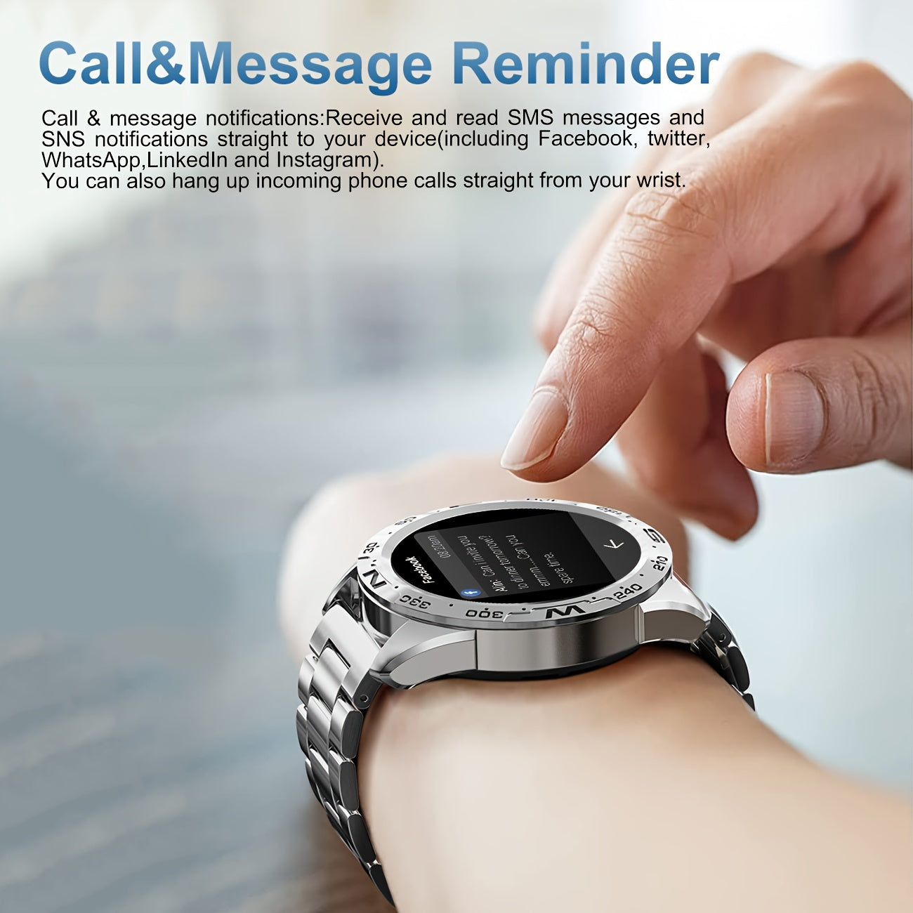 LIGE Smart Watches for Men with Wireless Call 1.32" Full Touch Screen Activity 100+ Sports Modes/ Music&Camera Control/ Weather Forecast Stainless Steel Smartwatch Compatible for Android Phones and iPhone