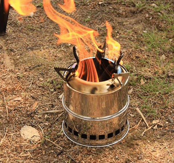Portable Outdoor Camping Stove: Mini, Stainless Steel, Wood Burning - Perfect for Your Next Adventure!