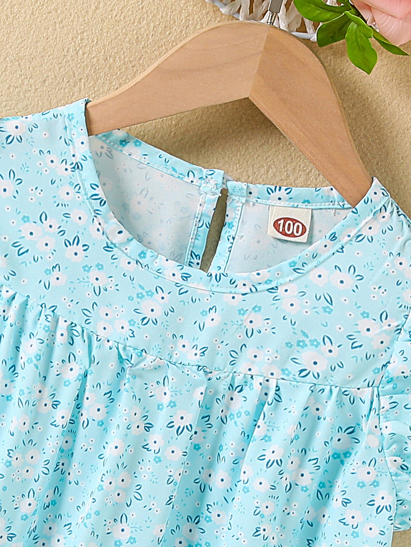 Girls' Summer Floral Princess Sundress - Sleeveless, Easy-Care, Elegant Crew Neck with Flared Hem