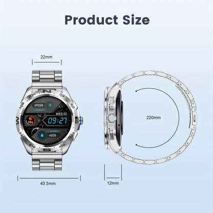 LIGE Smart Watches for Men with Wireless Call 1.32" Full Touch Screen Activity 100+ Sports Modes/ Music&Camera Control/ Weather Forecast Stainless Steel Smartwatch Compatible for Android Phones and iPhone