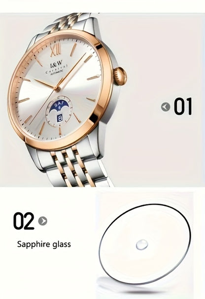 Carnival high-end brand mechanical watches for men stainless steel sapphire mirror fashion sports watches for men holiday gifts