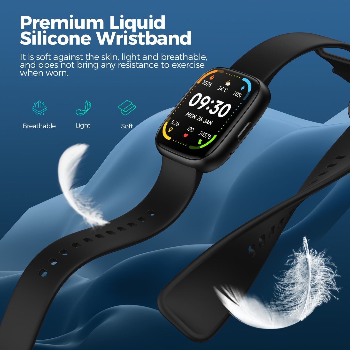 100+ Sports Smart Watches For Men Women, 1.83" HD Full Screen Touch Watch With Wireless Call, Pedometer, Fitness Tracker, Calculator, Music Control, Alexa Voice, Rechargeable Lithium Battery, USB Charging, Multi-language Supp