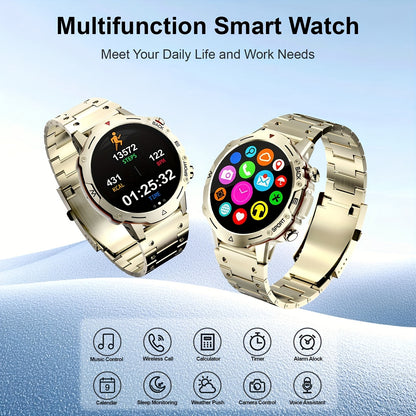 Smart Watches For Men, Military Tactical Style Watch For Make And Answer Call, 1.39'' Fitness Tracker With 100+ Sports Modes, Smart Watch For Android IOS With 24 Hours Health Monitor