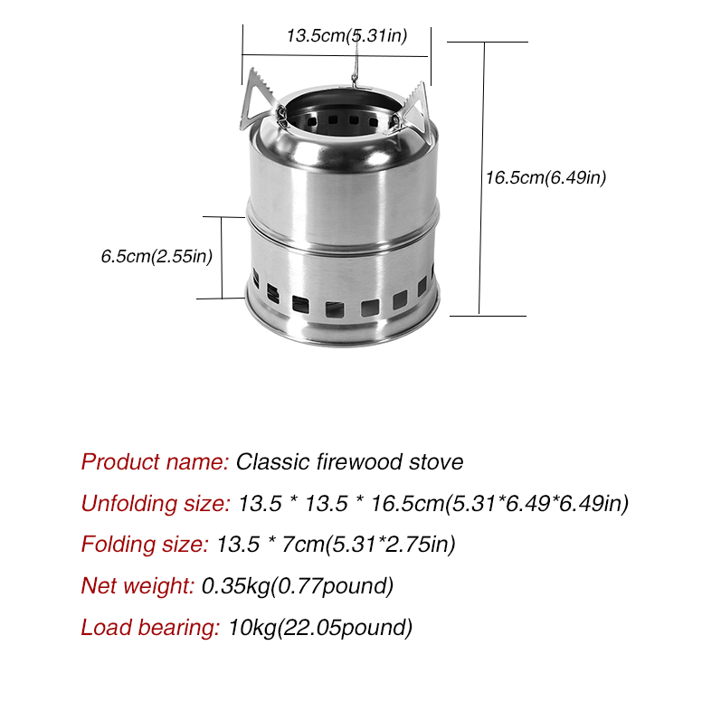 Portable Outdoor Camping Stove: Mini, Stainless Steel, Wood Burning - Perfect for Your Next Adventure!