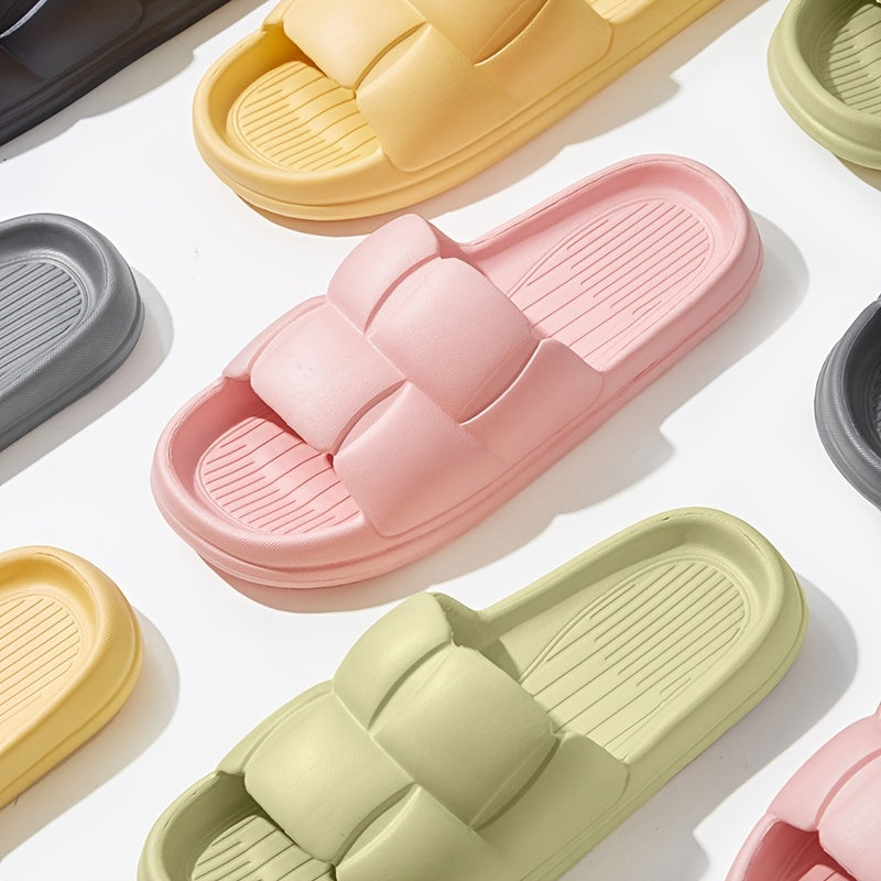 Soft & Silent EVA Slippers: Quick-Drying, Anti-Skid, Stylish Striped Design for Indoor/Outdoor Comfort