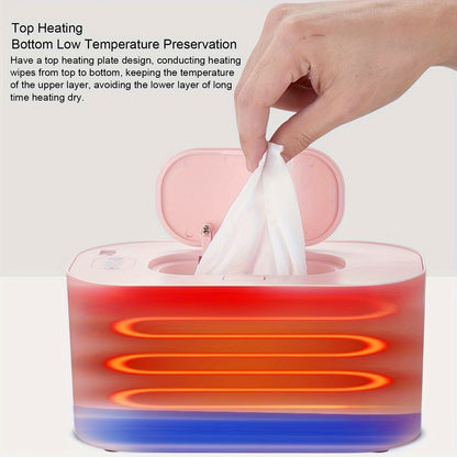 USB Wipe Warmer, Wet Wipes Dispenser, Plain Color Wipe Warmer For Travel Home Car, Large Capacity Wet Wipe Dispenser, Battery Not Included