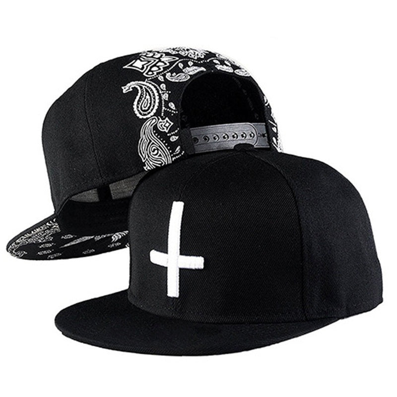 Casual Fashion Creative Black Adjustable Hip Hop Cross Men's Baseball Cap