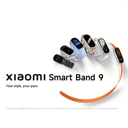 Xiaomi Smart Band 9 1.62inch AMOLED Display, Fitness Tracker, 233 MAh Battery, Up To 21 Days Of Battery Life, BT Wireless 5.4, 150+ SPorts Modes, All-Day Health And Fitness Monitoring, Smart Watch Fashion Watches For Men & Wo