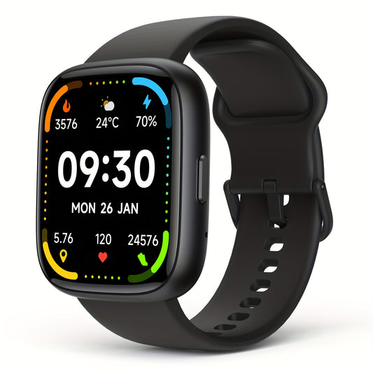 100+ Sports Smart Watches For Men Women, 1.83" HD Full Screen Touch Watch With Wireless Call, Pedometer, Fitness Tracker, Calculator, Music Control, Alexa Voice, Rechargeable Lithium Battery, USB Charging, Multi-language Supp