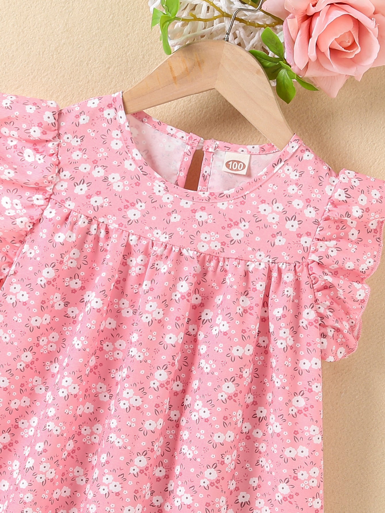 Girls' Summer Floral Princess Sundress - Sleeveless, Easy-Care, Elegant Crew Neck with Flared Hem