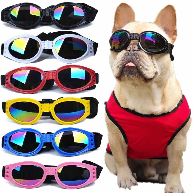 Stylish UV Protection Dog Shades - Adjustable Head Strap, Scratch-Resistant Lenses, Safe and Fashionable Eye Care for Pets - Ideal for Outdoor Activities and Travel