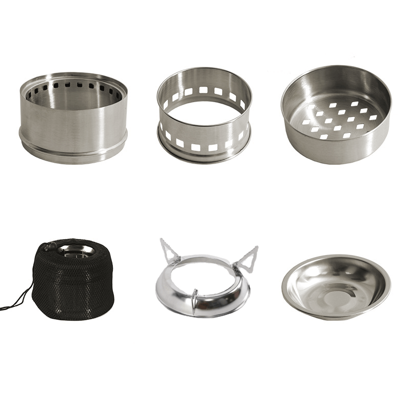 Portable Outdoor Camping Stove: Mini, Stainless Steel, Wood Burning - Perfect for Your Next Adventure!