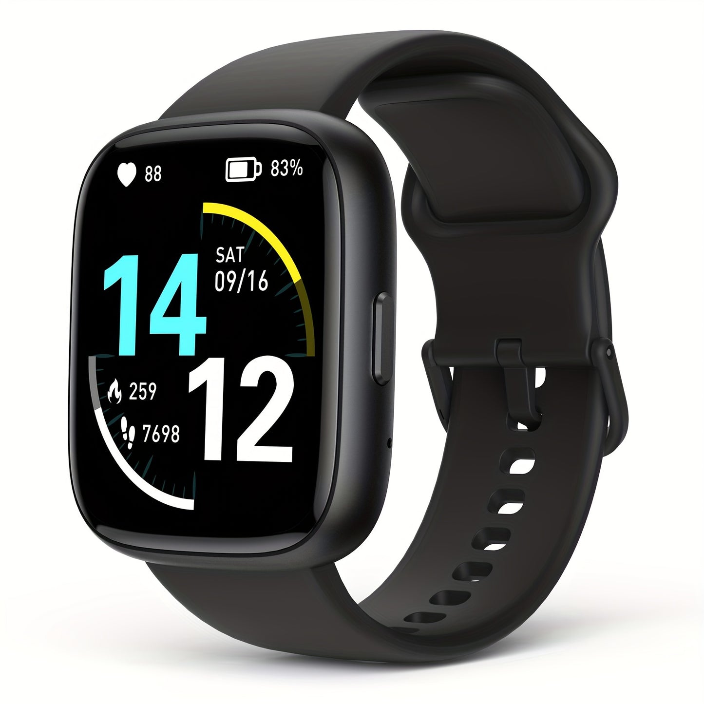 100+ Sports Smart Watches For Men Women, 1.83" HD Full Screen Touch Watch With Wireless Call, Pedometer, Fitness Tracker, Calculator, Music Control, Alexa Voice, Rechargeable Lithium Battery, USB Charging, Multi-language Supp